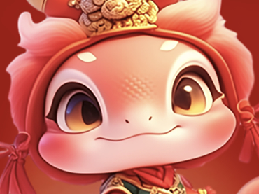 靈蛇舞動(dòng)迎新春，祥云繚繞送吉祥。